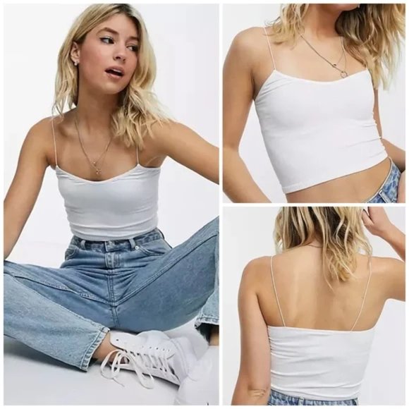 Free People Intimately skinny strap seamless brami cropped sweetheart cami top - Picture 7 of 11